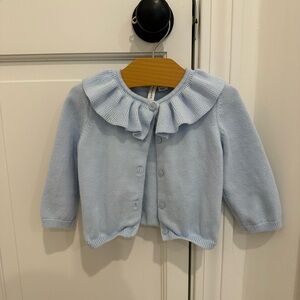 Janie and Jack Light Blue Ruffle Sweater